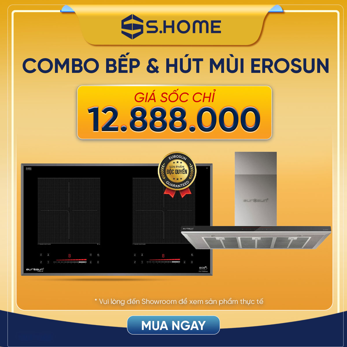 Combo Bếp & Hút mùi Eurosun giá chỉ 12.888k